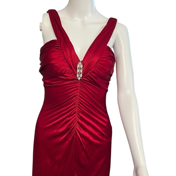 Masquerade - Women’s Jeweled Ruched Long Dress Sz. 5/6 - Picture 2 of 6